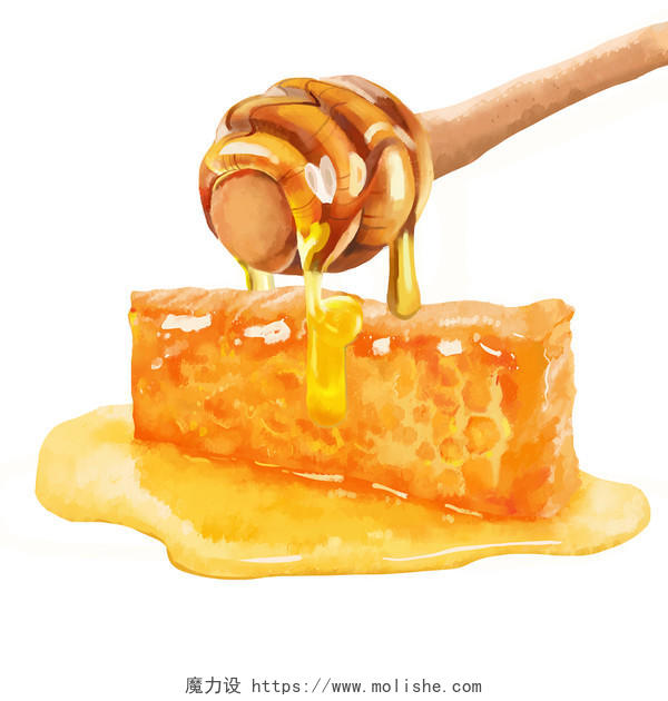 手绘卡通美食养生蜂蜜素材